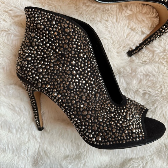 INC International Concepts Black BLING Rhinestone Booties Women’s Size 7 - Picture 4 of 12